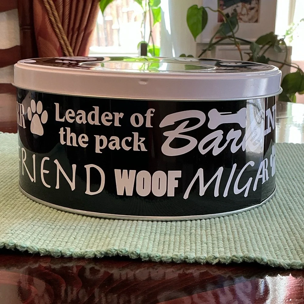 Black and White Dog Treat Tin